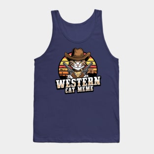 Western cat meme Tank Top